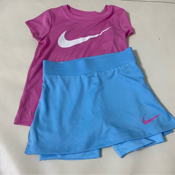 Nike skort (skirt with shorts) cute pink blue set 6249 - Picture 2 of 7